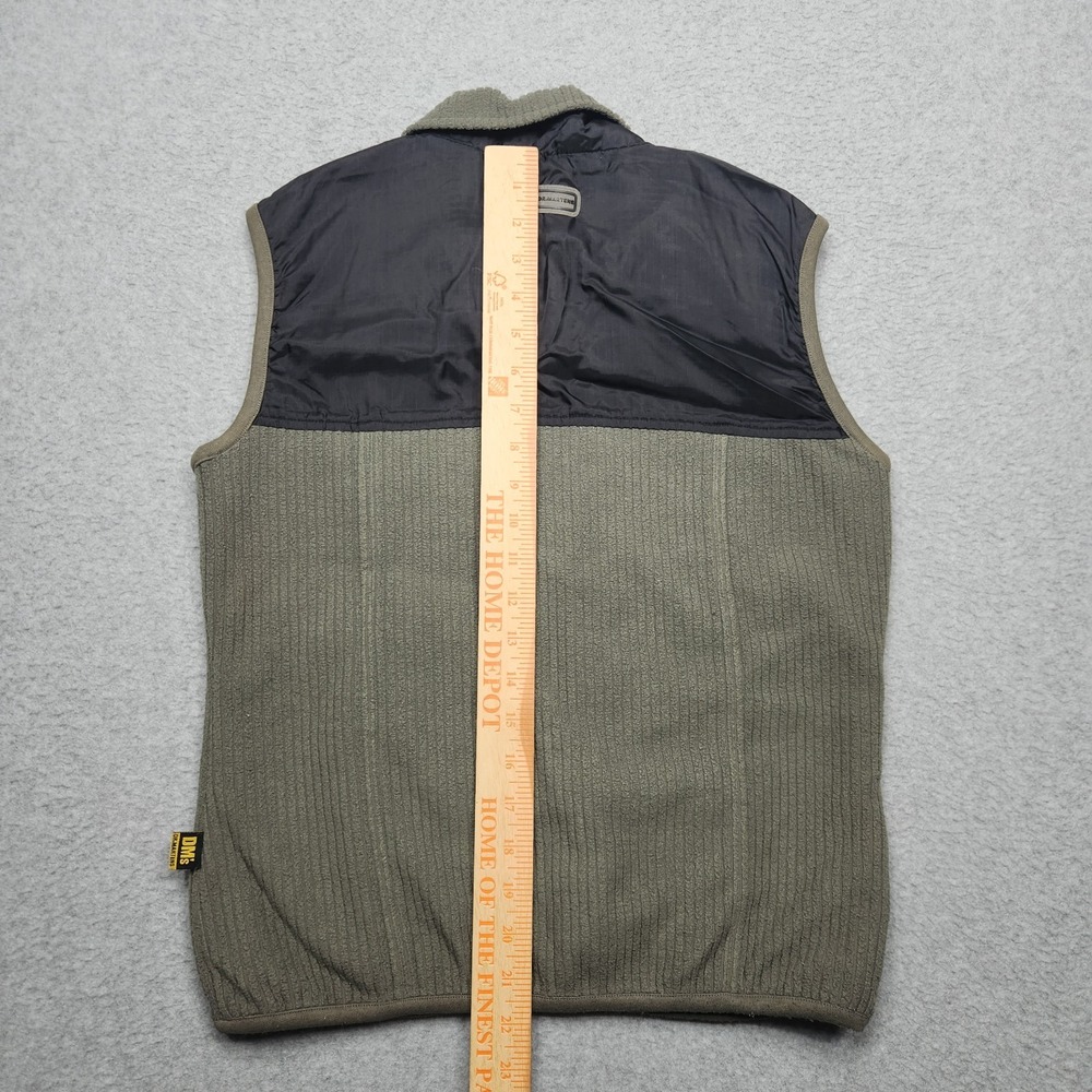 VINTAGE Doc Martens Vest Medium Green Black Technical‎ Fleece Pile Gilet Zip Y2K - Picture 9 of 12